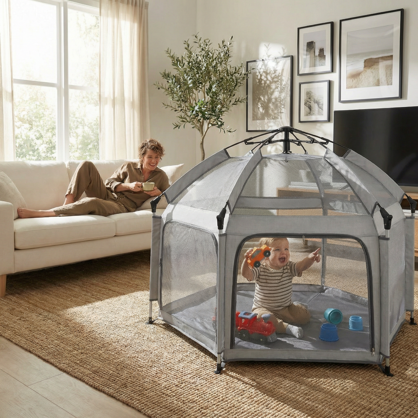 Joymound playpen Gray